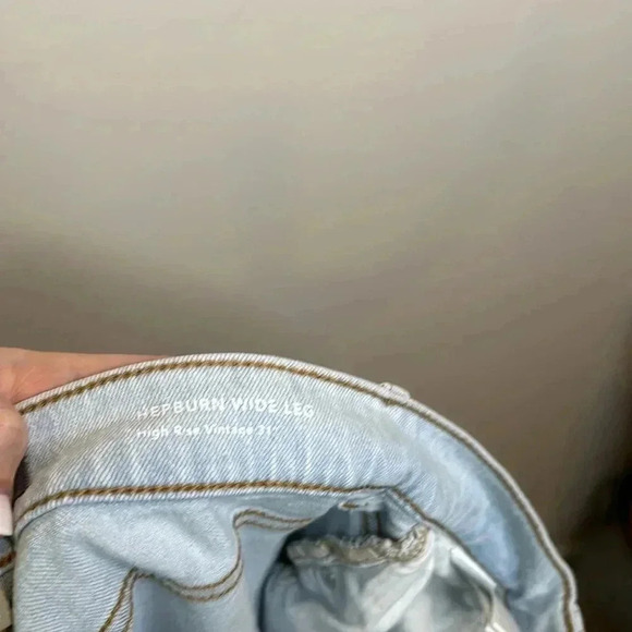 DL 1961 HEPBURN WIDE LEG HIGH RISE VINTAGE JEAN IN SEA SALT SIZE 24 - Picture 9 of 10